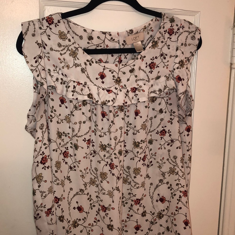 LOFT ruffle tank top work appropriate
